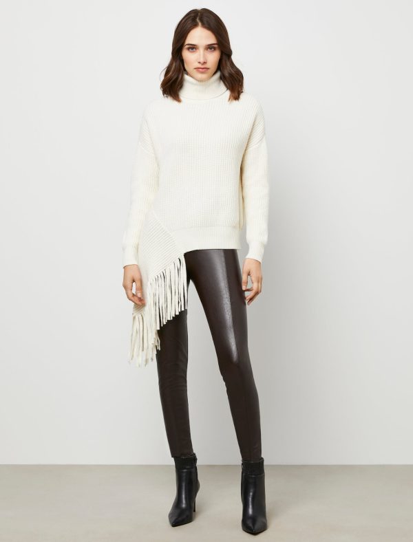 Bcbg Asymmetrical Turtleneck Fringe Sweater - Image 37