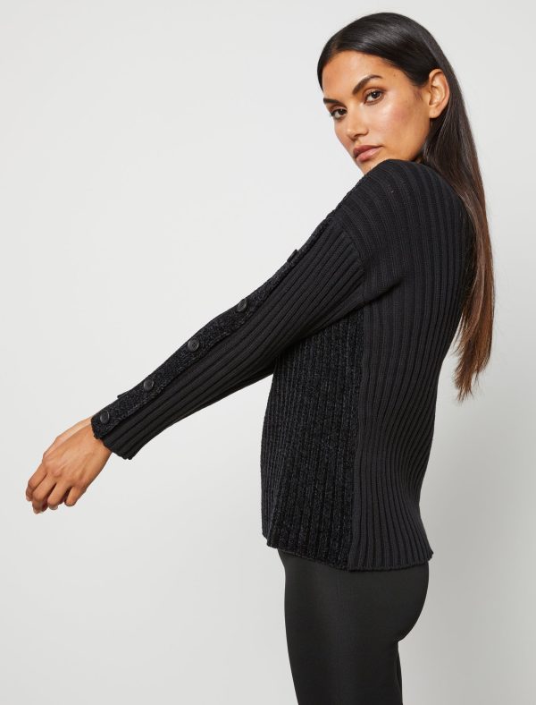 Bcbg Ribbed Button-Sleeve Sweater - Image 3