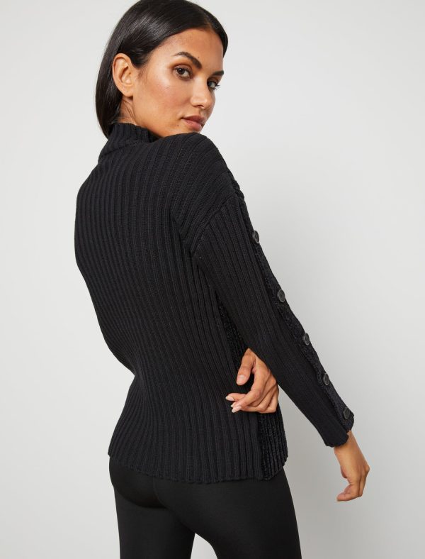 Bcbg Ribbed Button-Sleeve Sweater - Image 4