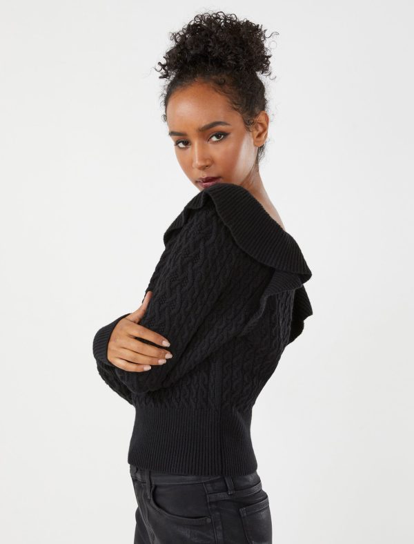 Bcbg Ribbed Ruffle Shoulder Sweater - Image 10