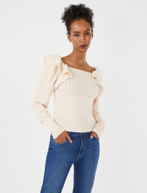 Bcbg Ribbed Ruffle Shoulder Sweater - Image 12