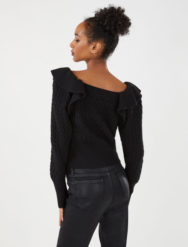 Bcbg Ribbed Ruffle Shoulder Sweater - Image 24