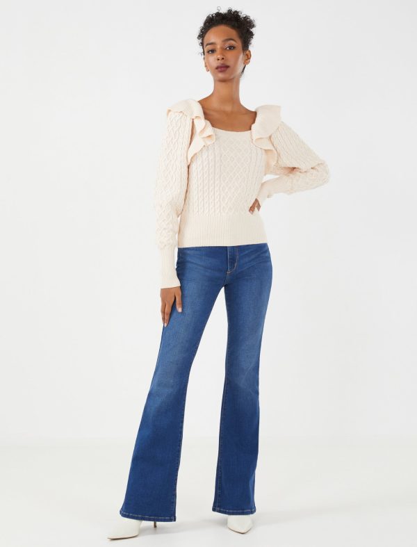 Bcbg Ribbed Ruffle Shoulder Sweater - Image 27