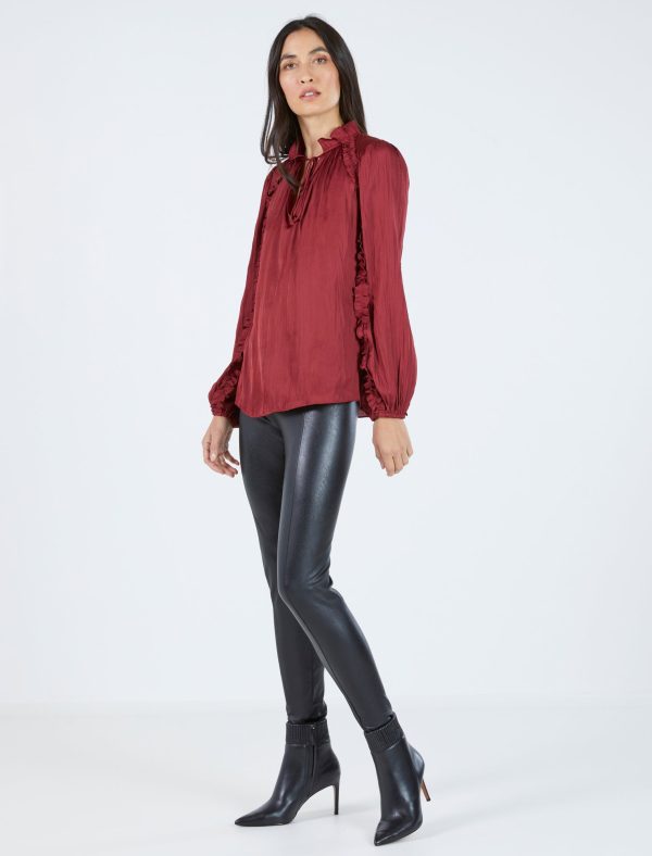 Bcbg Ruffle Satin Neck-Tie Top - Image 17