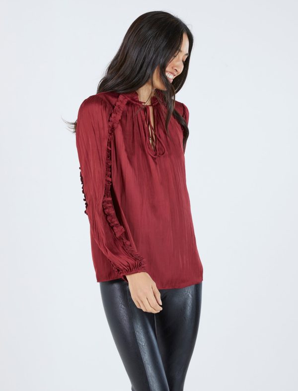 Bcbg Ruffle Satin Neck-Tie Top - Image 33