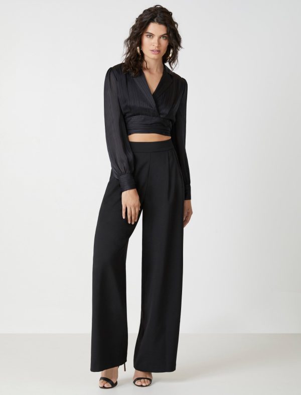 Bcbg Shadow Stripe Waist-Tie Crop Top - Image 4