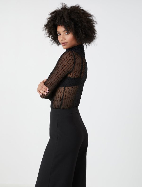 Bcbg Sheer Turtleneck Top