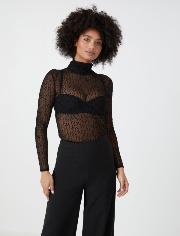 Bcbg Sheer Turtleneck Top - Image 2