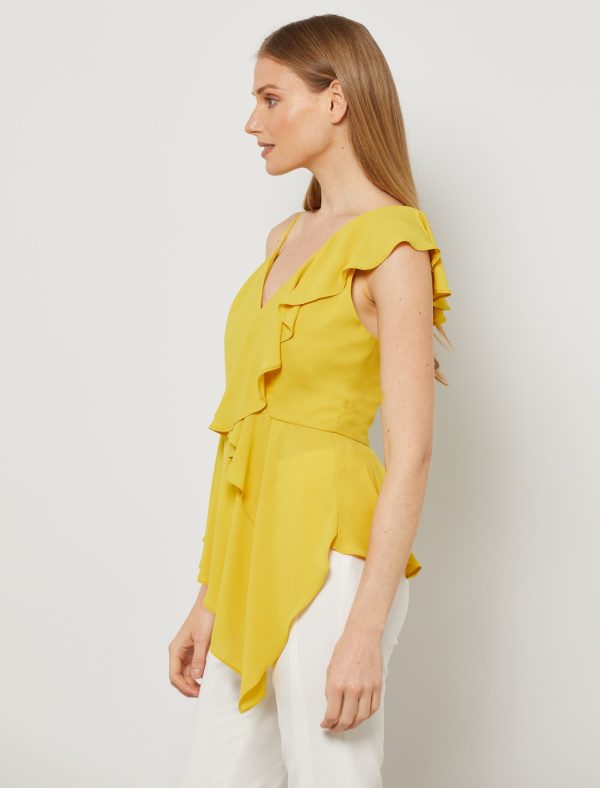 Bcbg Single Ruffle Asymmetrical Top - Image 2