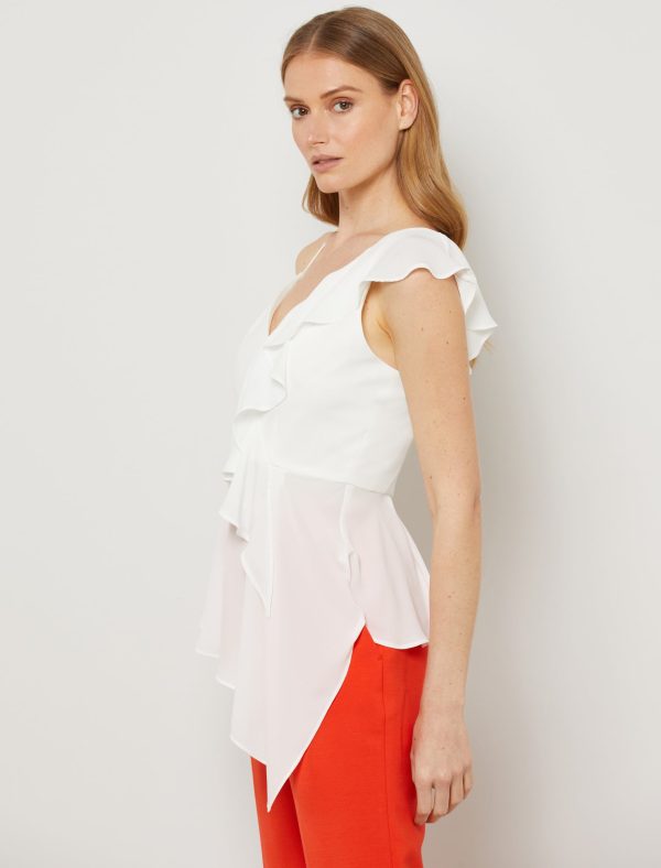 Bcbg Single Ruffle Asymmetrical Top - Image 3