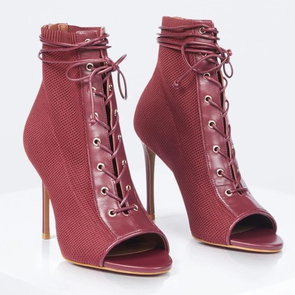 BCBG SIRENA BOOTIE HEEL - BURGUNDY