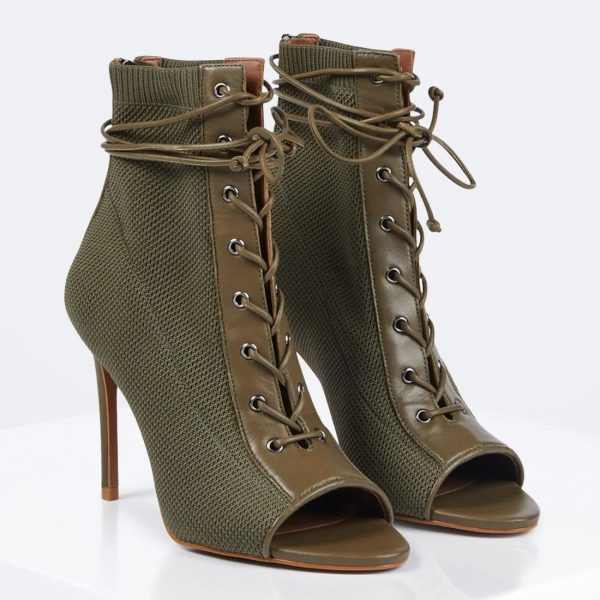 BCBG SIRENA BOOTIE HEEL - OLIVE