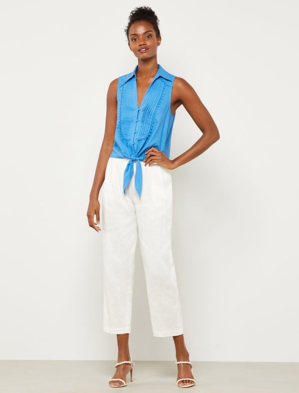 Bcbg Sleeveless Front Tie Button Top - Image 9