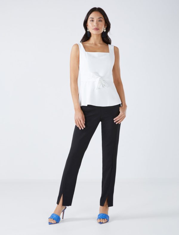 Bcbg Square-Neck Back-Tie Peplum Top - Image 2