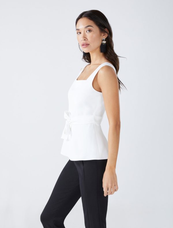 Bcbg Square-Neck Back-Tie Peplum Top - Image 5