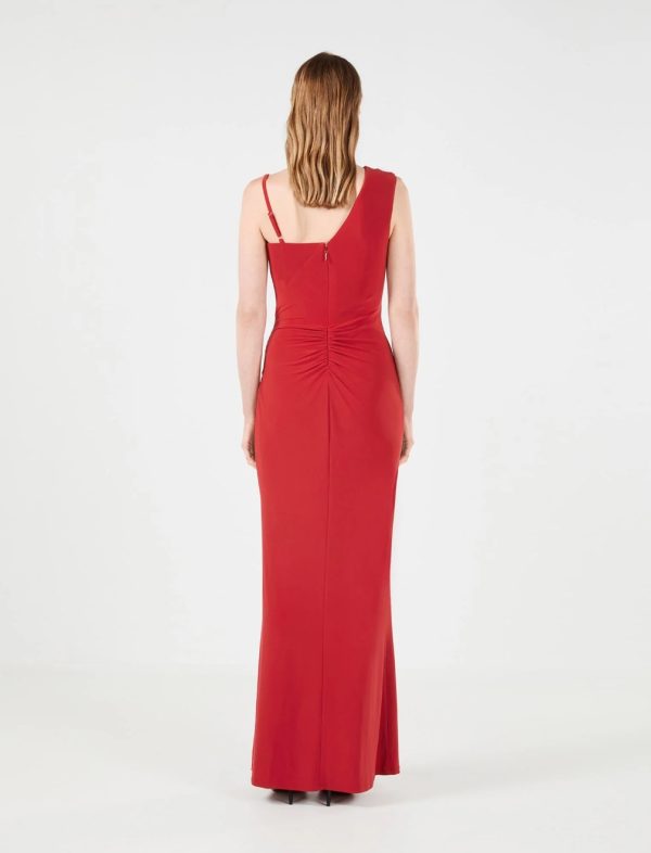 BCBG STANLEY RUCHED EVENING DRESS - NEW RED - Image 4