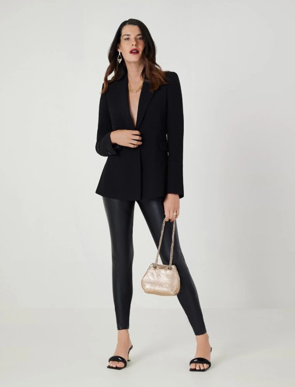 BCBG STRUCTURED TAILORED JACKET - BLACK