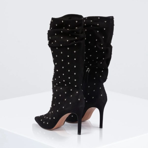 BCBG TONI STUDDED TALL BOOT - BLACK STUD - Image 2