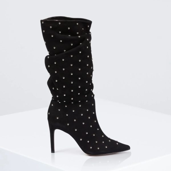 BCBG TONI STUDDED TALL BOOT - BLACK STUD - Image 3