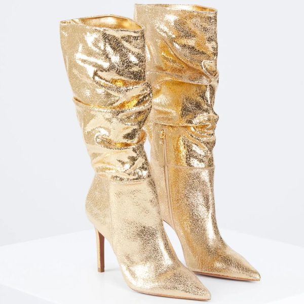 BCBG TONI TALL BOOT - GOLD CRACKLE