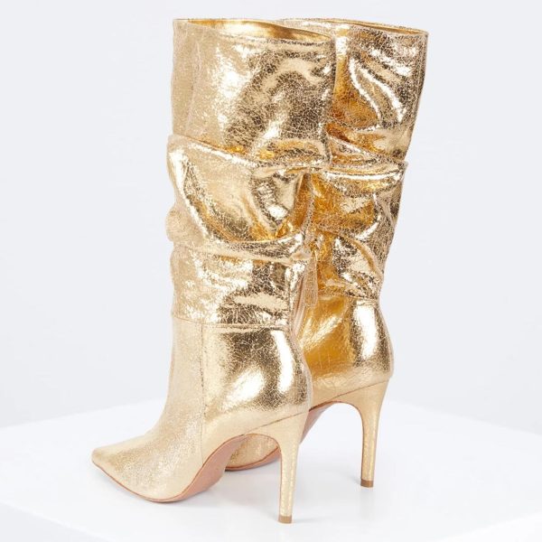 BCBG TONI TALL BOOT - GOLD CRACKLE - Image 2