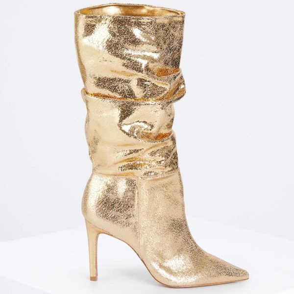 BCBG TONI TALL BOOT - GOLD CRACKLE - Image 3