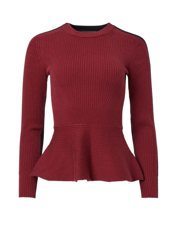 Bcbg Two-Tone Rib Knit Peplum Top - Image 17