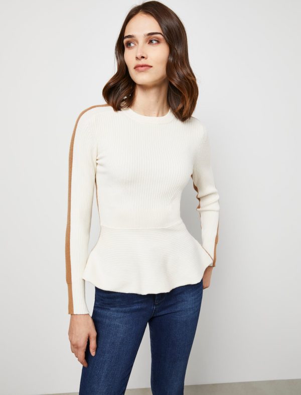 Bcbg Two-Tone Rib Knit Peplum Top - Image 35