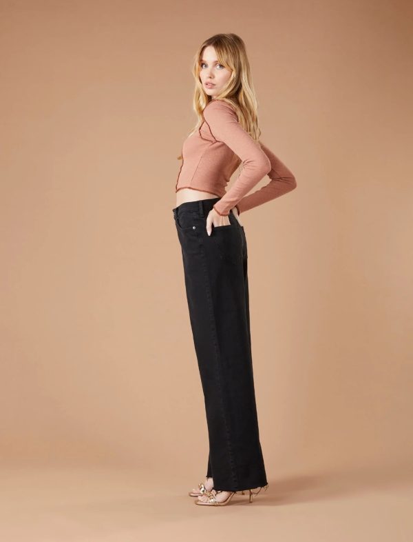 BCBG ULTRA HIGH-RISE WIDE-LEG JEAN BCBGENERATION - LIGHT OPERA - Image 3