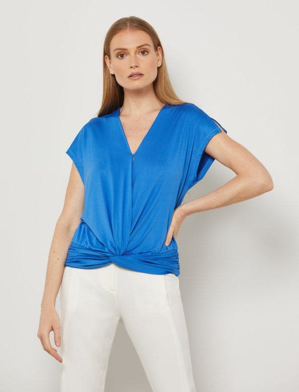 Bcbg V-Neck Front Knot Top