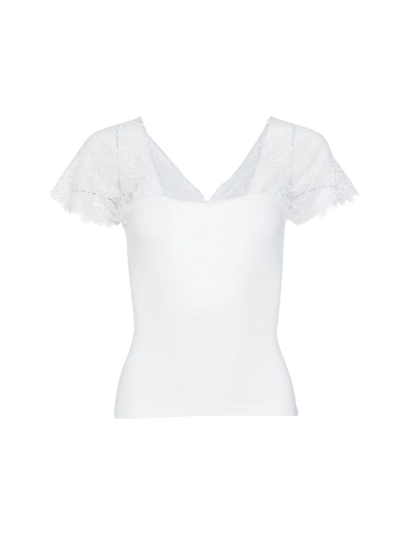 Bcbg V-Neck Lace Sleeve Top - Image 30