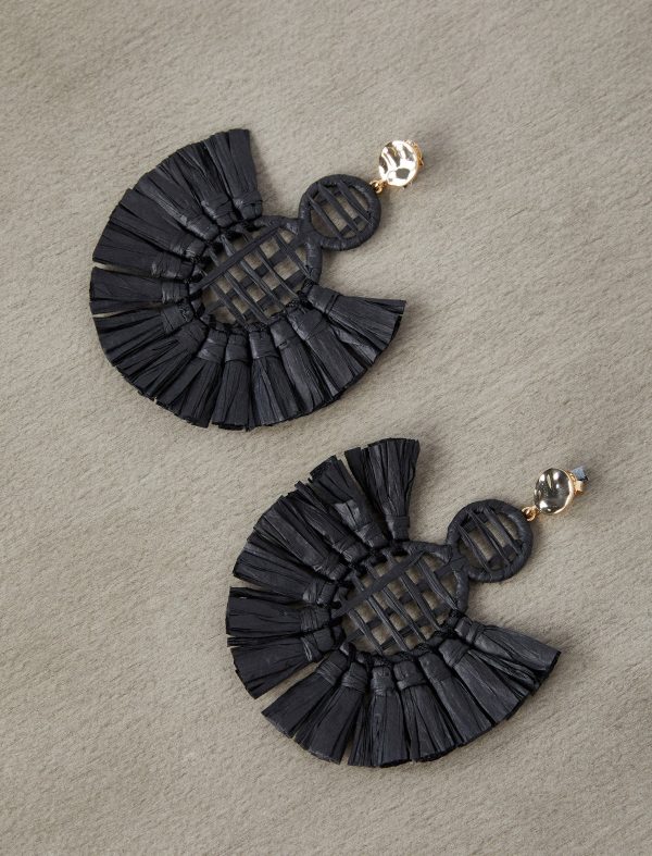 Bcbg Woven Fringe Drop Earrings