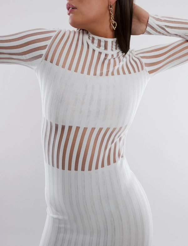 FEELTA BRIDGETTE SWEATER DRESS - WHITE - Image 5