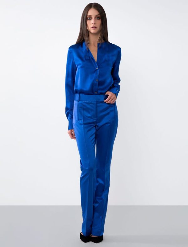 Bcbg SILK ASYMMETRICAL NECK SHIRT - Image 4