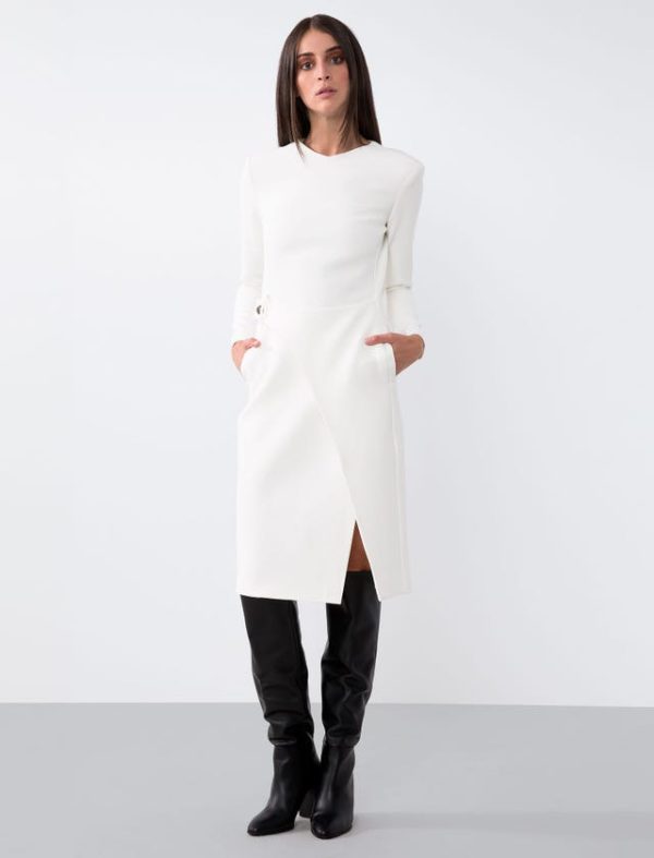 Bcbg JERSEY MILANO STITCH WRAP DRESS