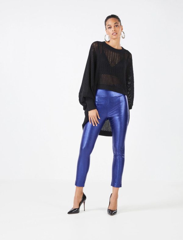 BCBG BIANCO FAUX LEATHER LEGGING - SPECTRUM BLUE - Image 4