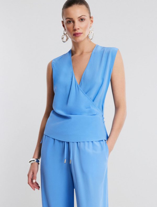 Bcbg CORINNE PLUNGING SILK TOP