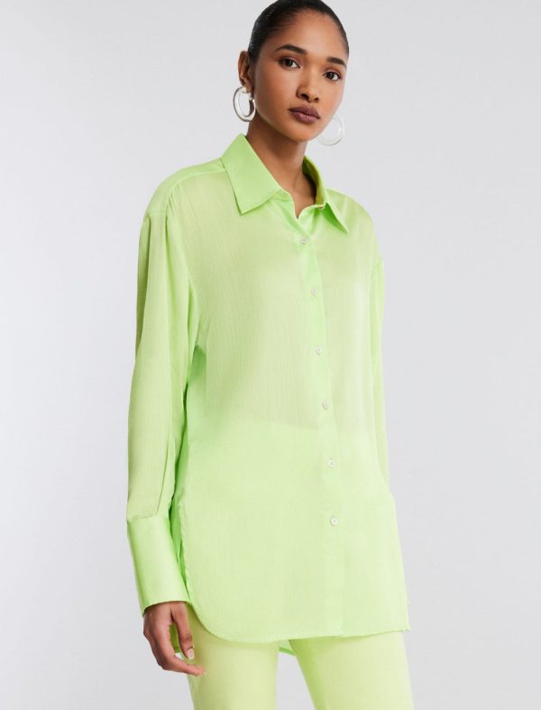 Bcbg SATIN BUTTON-UP TOP - Image 6