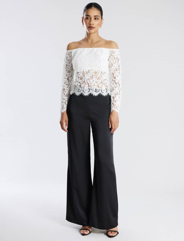 Bcbg Off-The-Shoulder Bell Sleeve Lace Top - Image 2