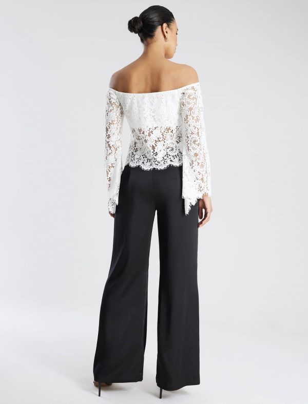 Bcbg Off-The-Shoulder Bell Sleeve Lace Top - Image 4