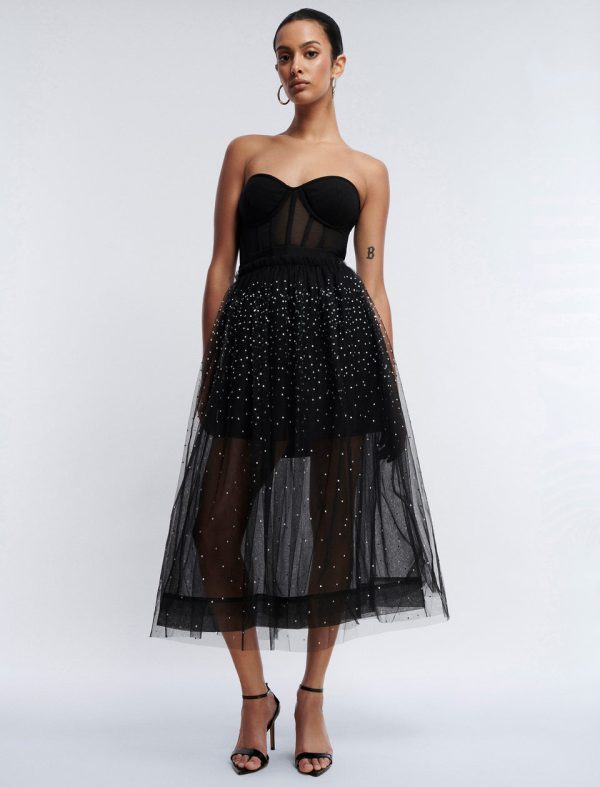 Bcbg Tulle Sparkle Midi Skirt