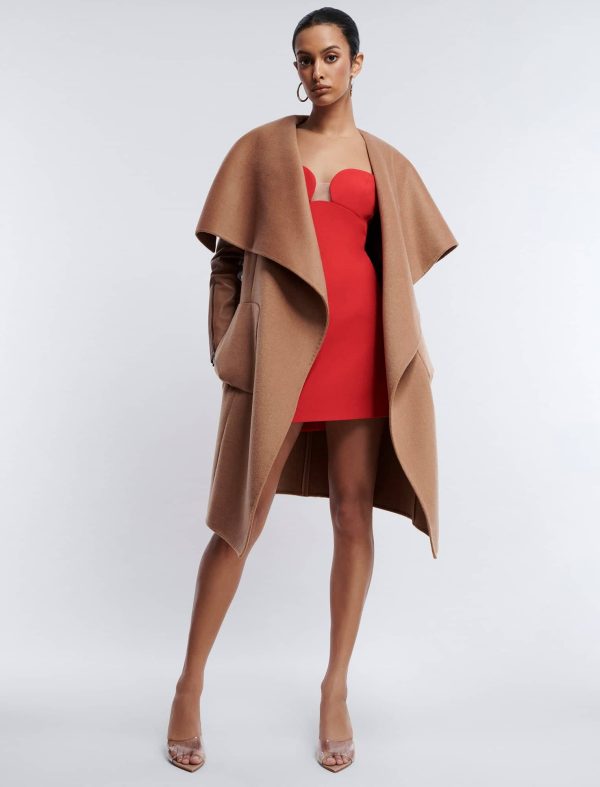 Bcbg Fiona Draped Wool Coat