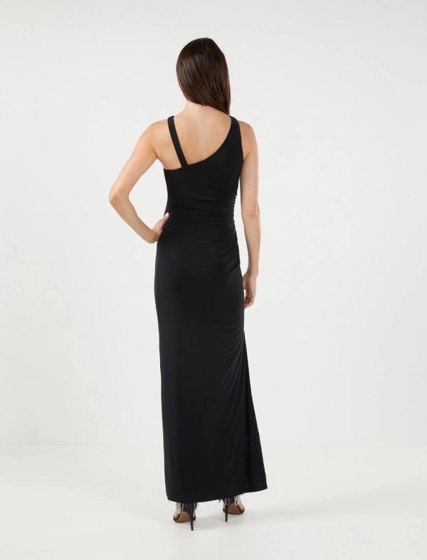 BCBG CALVIN GEO COLUMN EVENING DRESS - BLACK - Image 3