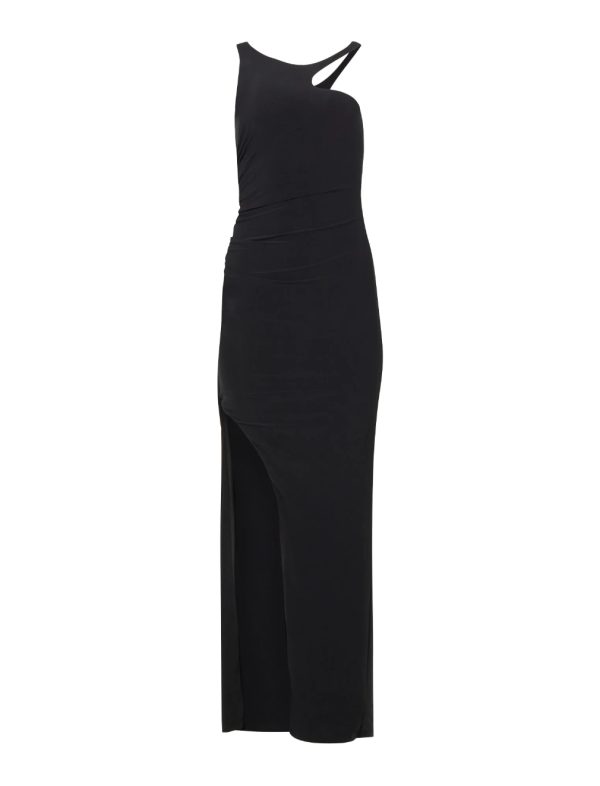 BCBG CALVIN GEO COLUMN EVENING DRESS - BLACK - Image 4