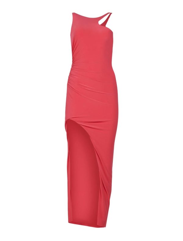 BCBG CALVIN GEO COLUMN EVENING DRESS - RASPBERRY - Image 4