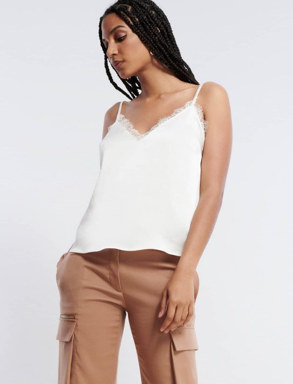 Bcbg V-Neck Lace Trim Cami - Image 3