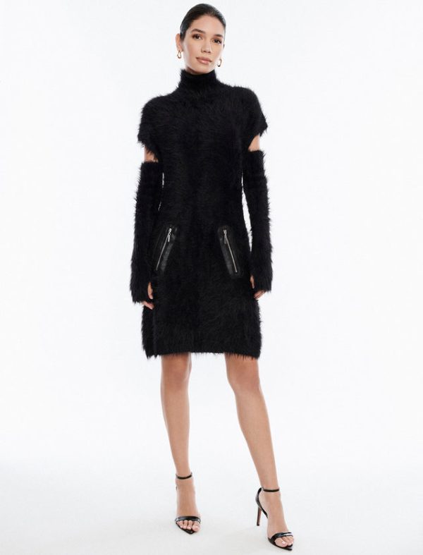 Bcbg Lewis Eyelash Knit Mini Dress Black Beauty - Image 3