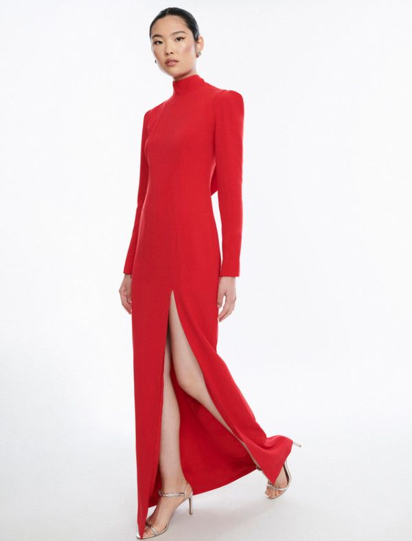 Bcbg Beatrix Mock Neck Gown CARMINE RED - Image 5