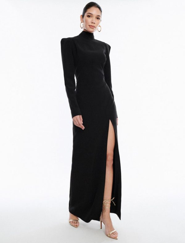 Bcbg Beatrix Mock Neck Gown Black Beauty - Image 5