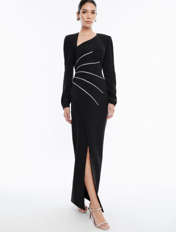 Bcbg Fletcher Long Sleeve Gown Black Beauty - Image 2